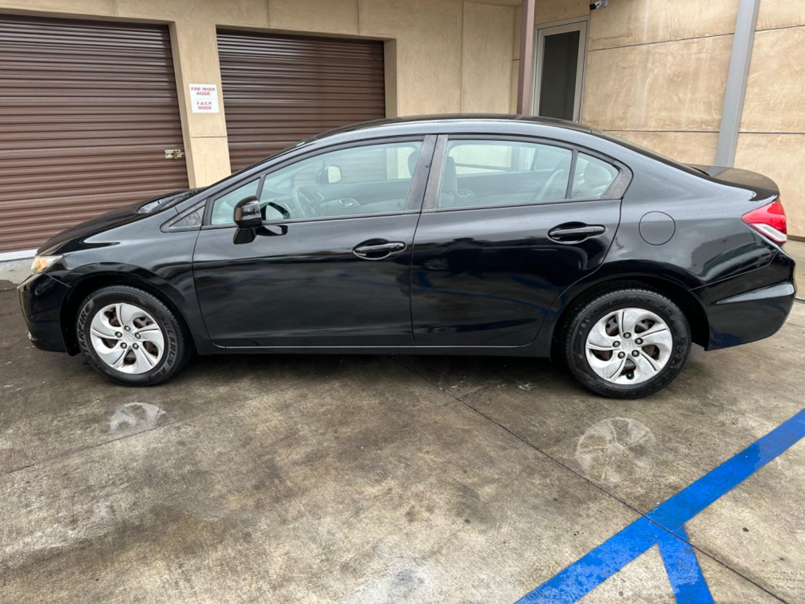 2013 Black /Grey Honda Civic LX Sedan 5-Speed AT (19XFB2F53DE) with an 1.8L L4 SOHC 16V engine, 5-Speed Automatic transmission, located at 30 S. Berkeley Avenue, Pasadena, CA, 91107, (626) 248-7567, 34.145447, -118.109398 - New Paint! Gas Saver! Discover Reliable and Efficient Driving: 2013 Honda Civic LX Now at Our Pasadena, CA Dealership Step into the world of efficiency and reliability with the 2013 Honda Civic LX, a standout choice now featured at our BHPH dealership in Pasadena, CA. Known for its dependable per - Photo #1